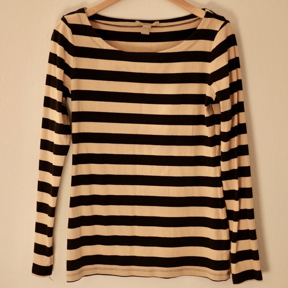 Banana Republic Tops - Banana republic cream and black striped shirt